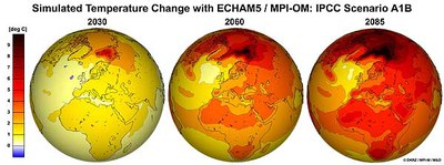 IPCC AR4 A1B Temperature Change Globes (small)