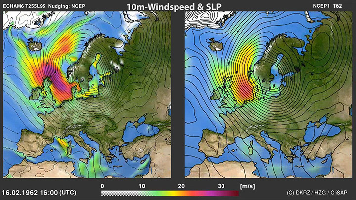 Sturmflut 1961 ECHAM6 vs NCEP