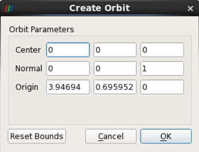 Create orbit dialogue