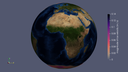 Earth upright with data