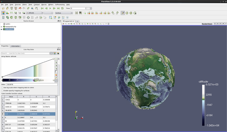 Colormap topography.json applied
