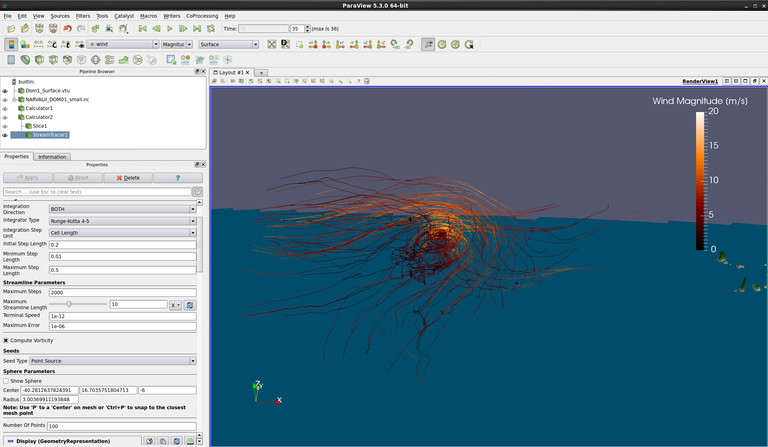 100 streamlines of length 10