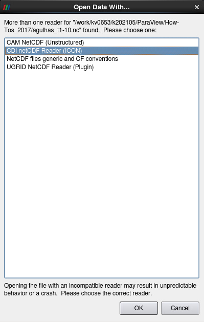 Select CDI netCDF Reader (ICON)