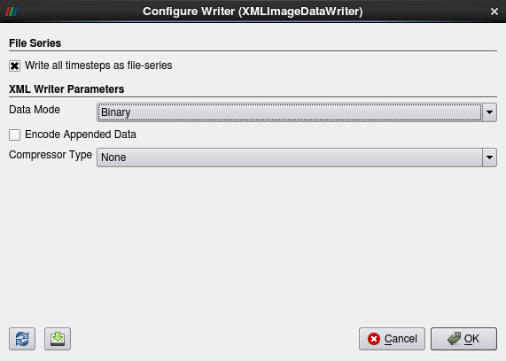 Configure Writer for saving VTK Image Data files Configure Writer for saving VTK Image Data files