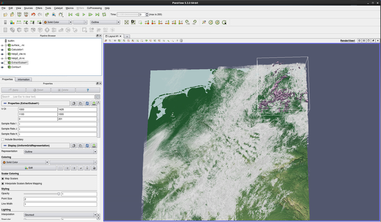 Contour applied to ExtractSubset