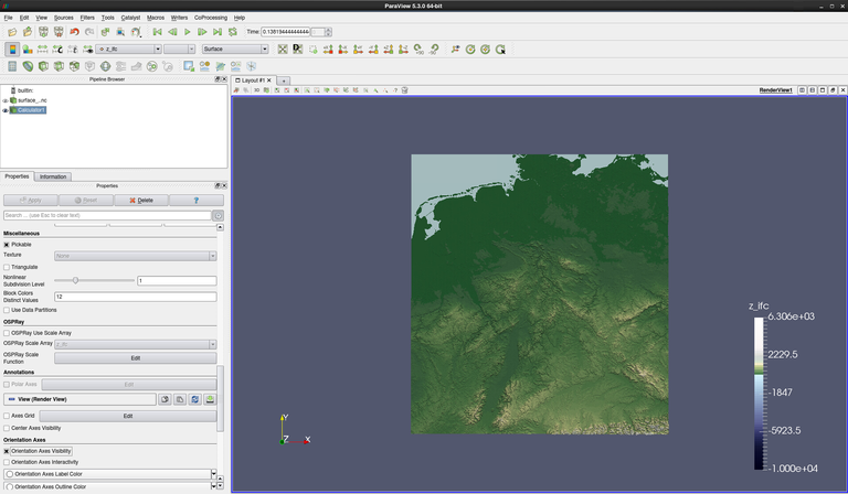 Topography colormap adjusted