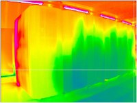 Thermal image of the blizzard system before installing the containment