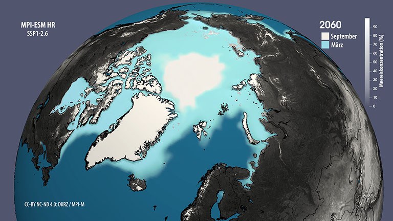 Arktische Meereiskonzentration für SSP1-2.6