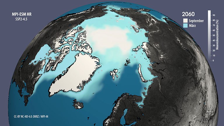 Arktische Meereiskonzentration für SSP2-4.5