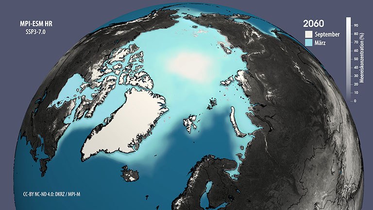 Arktische Meereiskonzentration für SSP3-7.0
