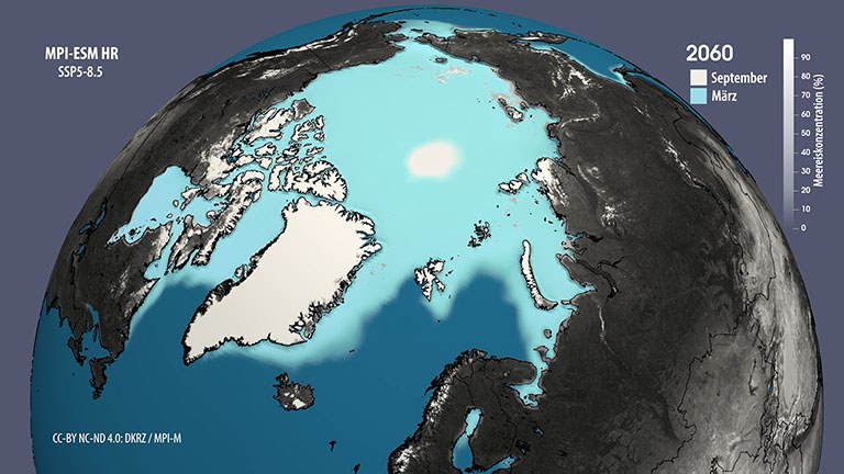 Arktische Meereiskonzentration für SSP5-8.5