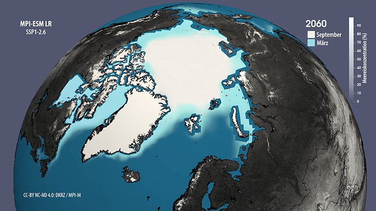 Arktische Meereiskonzentration für SSP1-2.6