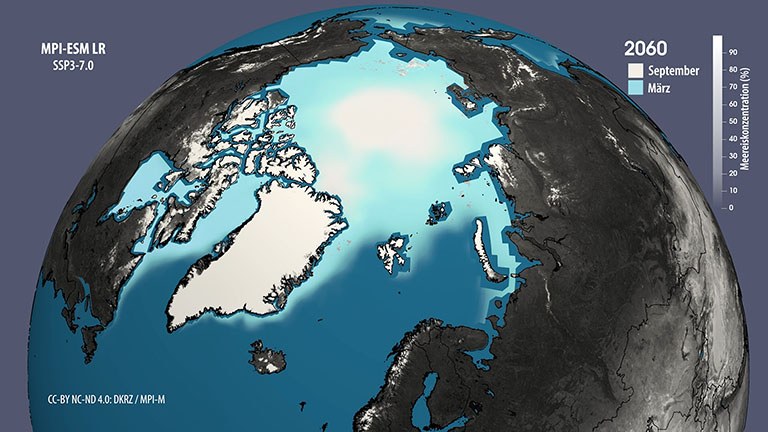 Arktische Meereiskonzentration für SSP3-7.0